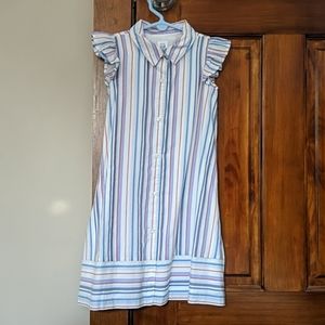 NEW Gap Flutter Sleeve Striped Button Dress 5